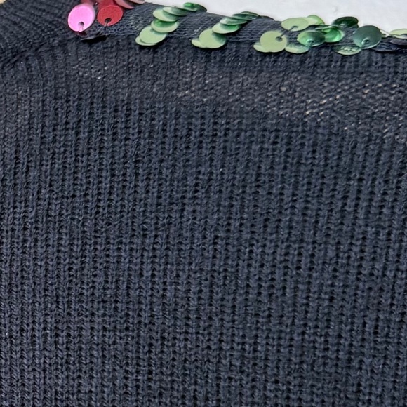 Oliver.O | Multicolored Sequins Embellished Metallic Jewel Tone Knit Sweater - Picture 12 of 16